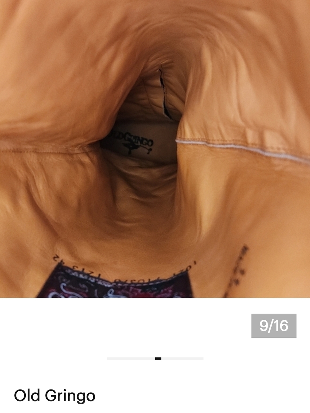 Old Gringo Tan Leather Cowboy Boots with Cream Stitching - Picture 7 of 10